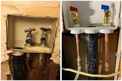 Hot and cold water supply line and faucet replacement